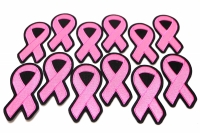 Packet of One Dozen Medium Size Breast Cancer Pink Ribbon Patches in Bulk