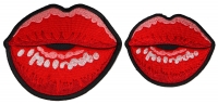 Red Lips Blowing a Kiss Patches small and medium set of 2 Red Lips Blowing a Kiss Patches small and medium set of 2
