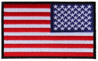 Reversed US Flag Patch 4 Inch Black Border | Embroidered Patches