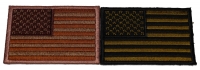 Set of 2 American Flag Patches in Rustic Brown and Green Colors Set of 2 American Flag Patches in Rustic Brown and Green Colors