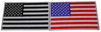 Set of 2 American Flag Patches with Black Border 5 inches