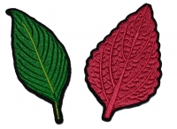 Set of 2 Leaf Patches Autumn and Green Colors Set of 2 Leaf Patches Autumn and Green Colors