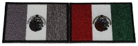 Set of 2 Mexican Flag Patches in Color and Gray Set of 2 Mexican Flag Patches in Color and Gray