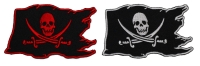 Set of 2 Pirate Skull Flag Patches in Red and White Set of 2 Pirate Skull Flag Patches in Red and White