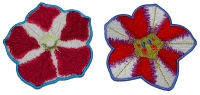 Set of 2 Red White Flower Patches Set of 2 Red White Flower Patches