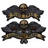 Set of 2 Ride Free and Loaded and Ready Skull Patches