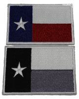 Set of 2 Texas Flag Patches Monochrome and Rusty Colors Set of 2 Texas Flag Patches Monochrome and Rusty Colors