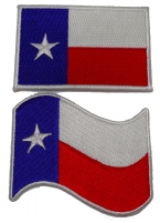 Set of 2 Texas Flag Patches with White Borders Set of 2 Texas Flag Patches with White Borders