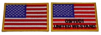 Set of 2 Yellow Border American Flag Patches in memory of Sept 11 2001 Set of 2 Yellow Border American Flag Patches in memory of Sept 11 2001
