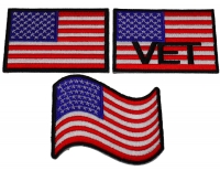 Set of 3 Black Bordered American Flag Patches Set of 3 Black Bordered American Flag Patches