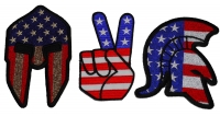 Set of 3 Patriotic American Flag Themed Patches