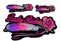Set of 3 Pink Feathers Patches for Lady Riders Set of 3 Pink Feathers Patches for Lady Riders