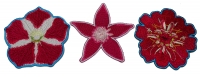 Set of 3 Pink Flower Patches