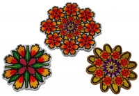 Set of 3 Pretty Colorful Flower Patches