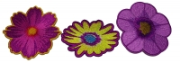 Set of 3 Purple Flower Patches