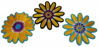Set of 3 Yellow Flower Patches