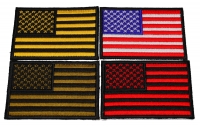 Set of 4 Black Bordered US Flag Patches in Different Colors Set of 4 Black Bordered US Flag Patches in Different Colors
