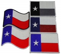 Set of 5 Texas Flag Patches Waving and Rectangular Set of 5 Texas Flag Patches Waving and Rectangular