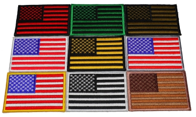 American Flag Patches In Subdued Colors Set Of 4 Small Embroidered
