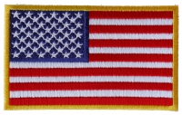 Us Flag Patch 4 Inch Yellow Border | Embroidered Patches