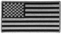 US Flag Patch Black And Gray 4 Inch