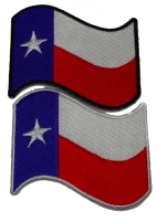 Waving Texas Flag Patches With Black And White Border Set Of 2 Waving Texas Flag Patches With Black And White Border Set Of 2