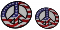 American Flag Themed Peace Sign Patch - Pack of 2 Small and Medium Size American Flag Themed Peace Sign Patch - Pack of 2 Small and Medium Size