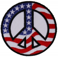 US Flag Peace Sign Patch