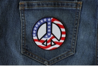 US Flag Peace Sign Patch US Flag Peace Sign Patch