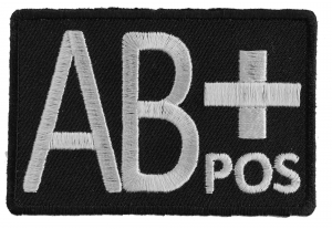 Embroidered My Blood Type is Biker Positive Sew or Iron on Patch Biker Patch