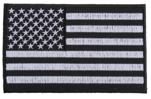 Black and White American Flag Patch with Black Borders