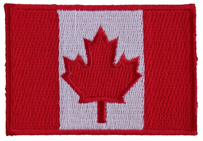 4.5x2.5" LARGE CANADIAN FLAG EMBROIDERED PATCH IRON-ON SEW-ON CANADA MAPLE LEAF 