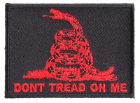 Don't Tread On Me Gadsden Flag Red Over Black Patch | US Military Veteran Patches