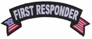 First Responder US Flag Small Rocker Patch | Embroidered Patches