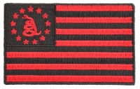Gadsden American Flag Red Black Patch | Embroidered Patches