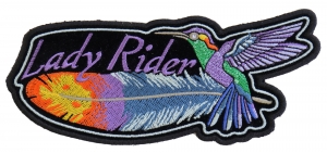 Hummingbird Lady Rider Feather Small Patch