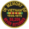 In Memory Of Vietnam Round Patch | US Military Vietnam Veteran Patches