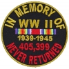 In Memory Of World War 2 Round Patch | US Military Veteran Patches