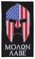 Molon Labe Spartan Patch With US Flag | Embroidered Patches