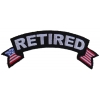 Retired Small Rocker Patch With American Flag Tips | US Military Veteran Patches