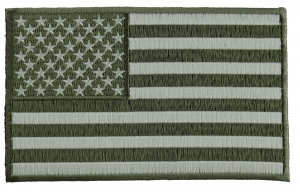 Subdued Green American Flag Patch