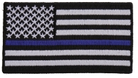 Subdued US Flag With Blue Stripe Patch | Embroidered Patches