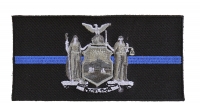 Thin Blue Line New York State Flag Patch For Law Enforcement | Embroidered Patches