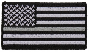Thin Silver Line American Flag For Corrections | Embroidered Patches