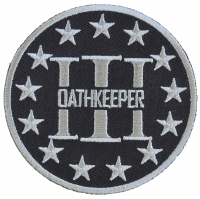 Three Percenter Oathkeeper Round Patch Gray | Embroidered Patches