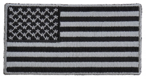 US Flag Patch Black And Gray 3 Inch