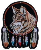 Wolf And Feathers Medium Patch | Embroidered Patches