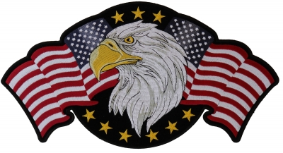 USA US FLAG EAGLE CANNON EMBROIDERED PATCH 4.5 INCHES