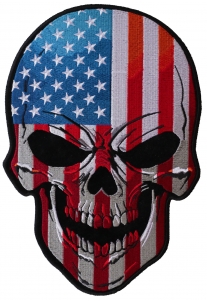 American Flag Skull Large Back Patch