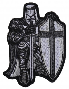 Black And White Crusader Knight Small Patch